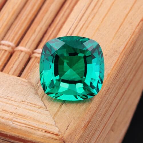 Cushion Shape 6x6mm-12x12mm Lab Grown Emerald Green Hydrothermal Emeralds Stone