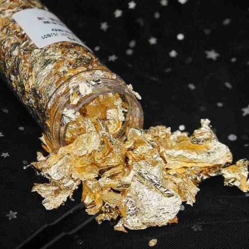 1PCS Grade Genuine Gold Leaf Schabin Flakes 2g 3g 24K Gold Decorative Dishes Chef Art Cake Decorating Tools Chocolates