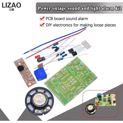 Simulation power outage acousto-optic alarm kit DIY electronic production PCB circuit board sound alarm student training topic