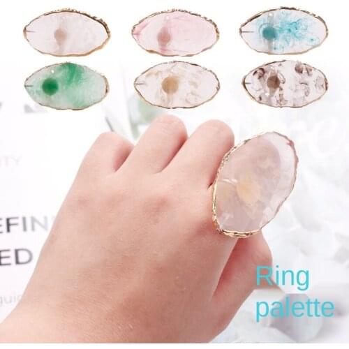 Nail Art Ring Palette Agate Phnom Penh Resin Crystal Nail Pieces Design Show Tools Supplies For Professionals Nails Accessories