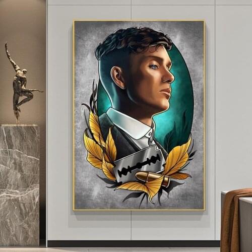 Tommy Shelby Art Paintings Print on Canvas Art Posters And Prints Peaky Blinders Wall Art Canvas Picture For Living Room Cuadro