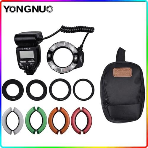 Yongnuo YN14EX II TTL LED Macro Ring Flash Light Double Lamp Macro Flash for Canon 5D4 1DX2 5Dsr 750D 6d2 DSLR Camera