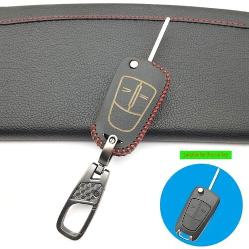 Leather car key Cover For Opel Astra Corsa Meriva Zafira Antara ASTRA J Mokka Insignia for Chevrolet Cruze Aveo 2 buttons remote