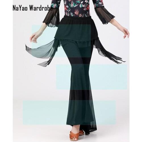 2021 New CM093 Yarn Design Female Latin Dance Pants Women Modern Dancing Trousers Belly Ballroom Tango Suits