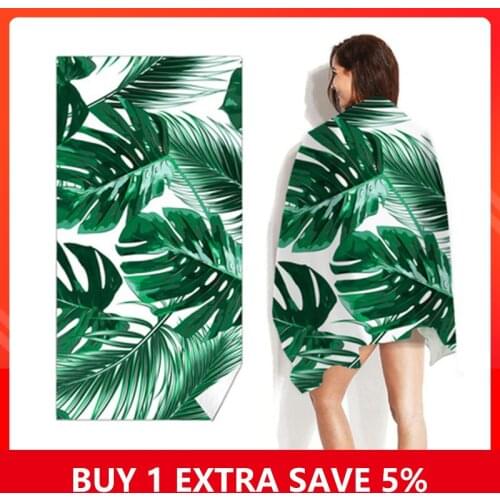 80x160cm New Printed Beach Towel Microfiber Quick-drying Absorbent Female Wrap Skirt Shawl Beach Mat