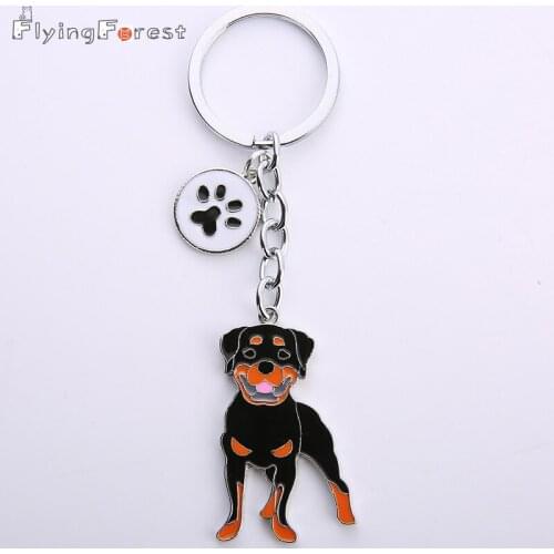 Wholesale Pomeranian Pet Dogs KeyChains Bone Pendant Luxury Keychain Metal Charm Dog Key Ring Charm Gift for Man Jewelry Woman