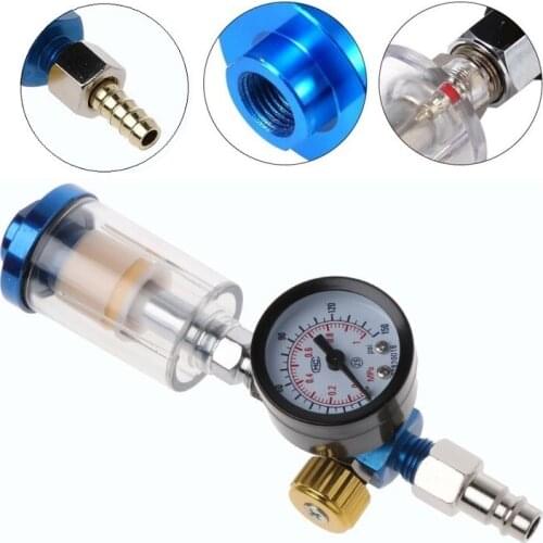 Spray Gun Air Regulator Watch Air Pressure Adjustment Regulator In-line Water Trap Filter Tool Gun Pressure Gauge Accessories