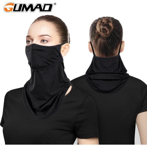 Summer Hanging Ears Ice Silk Bandana Neck Gaiter Cover Face Mask Cycling Hiking Hunting Running Breathable Headband Scarf Women