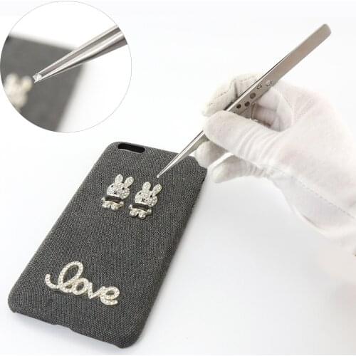 Professional Electric Mobile Phone Repair Tweezers Precision Stainless Steel Straight Tine tweezers Precise Nail tools