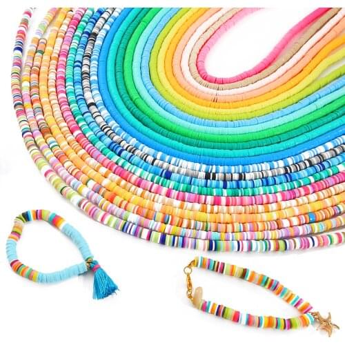 4/6mm 350pcs/lot Colorful Polymer Clay Chip Disk Loose Spacer Slices Beads For Bracelet Necklace DIY Handmade Make Accessories