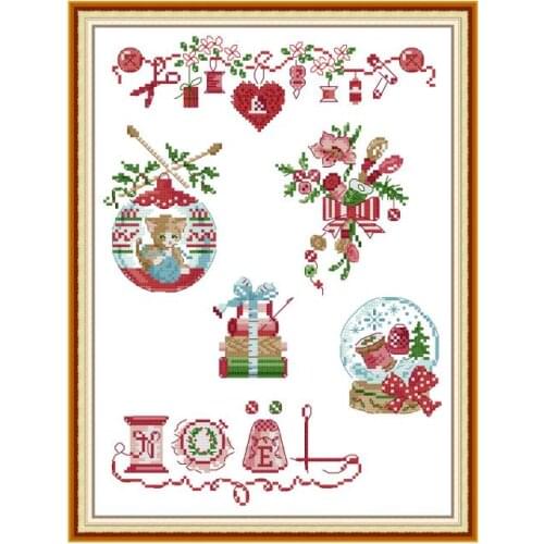 Christmas Needlework Counted Cross Stitch Kit Art Patterns 11CT 14CT Printed Stamped Fabric Embroidery Needlpoint Home Decor Set
