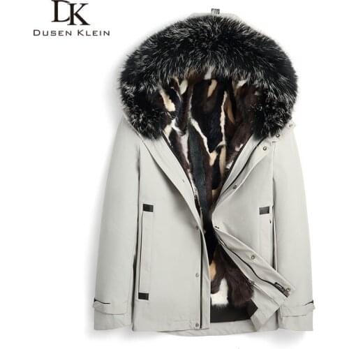 Men Mink Fur Coat Thick Warm Winter Outerwear Jacket 2226