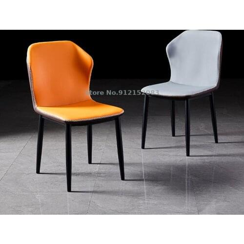 Nordic dining chair home modern minimalist chair backrest iron light luxury negotiation restaurant dining table chair makeup cha