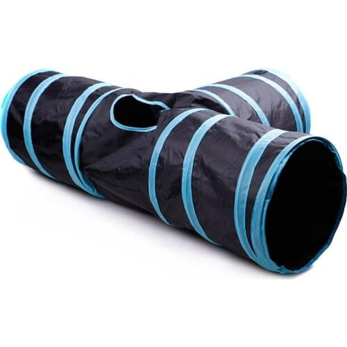 Foldable Cat Channel with Hanging Ball Cat Games Tree Links Tunnels Cat House Wisdom Drill Barrels Cat Play