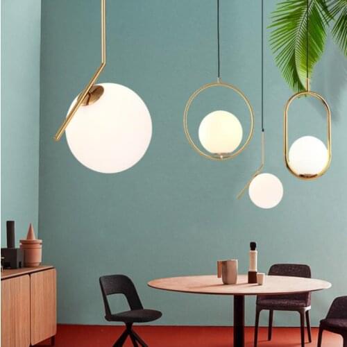 Modern Minimalist Pendant Light Lamp Nordic Ceiling Clothing Decoration Glass Ball Lamp for Living Room Bedroom Dining Room