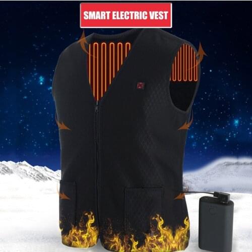 USB Charging Intelligent Heated Vest Sleeveless Jacket Camping Outdoor Electric Heating Portable Outdoor Elements