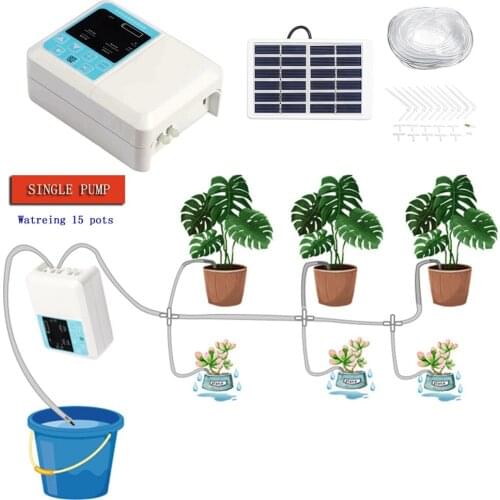 Solar Garden Automatic Watering Device Intelligent Water Pump Solar Energy Charging Timer System Potted Plant Drip Irrigation