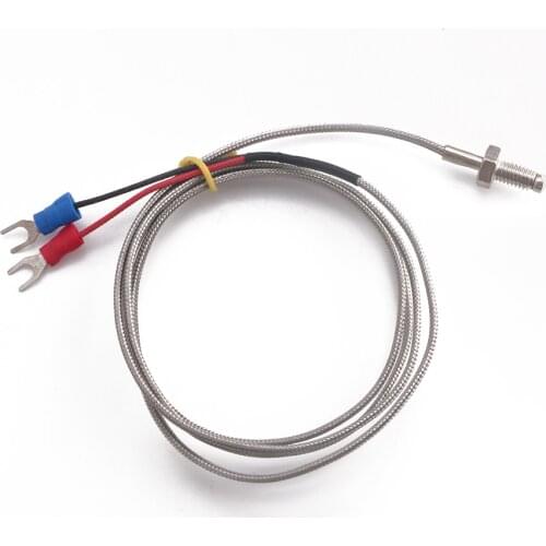 Stainless Steel 1 Meter K-Type Screw Thermocouple Sensor Probe Thread 6mm