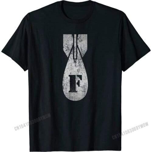 Vintage F-Bomb Funny T-Shirt Prevailing Men Top T-shirts Europe Tops & Tees Cotton Camisa