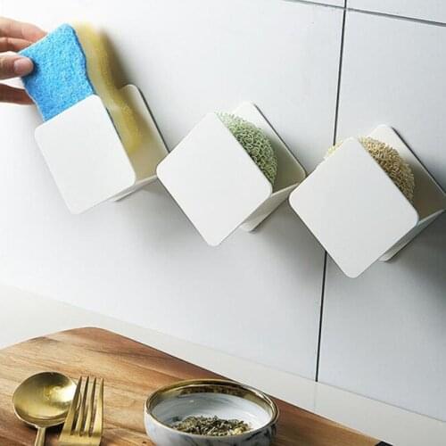 1 Pcs Kitchen Sink Sponge Holder Wall Mounted Sink Sundries Drainer Drying Rack Kitchen Sink Accessories Organizer