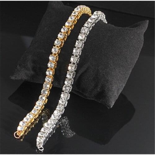 1pc Row Hip hop Bling Iced Out Mens Zircon Bracelet Tennis Chain Bracelets For Women Men Jewelry CZ Link Chain Dropshipping