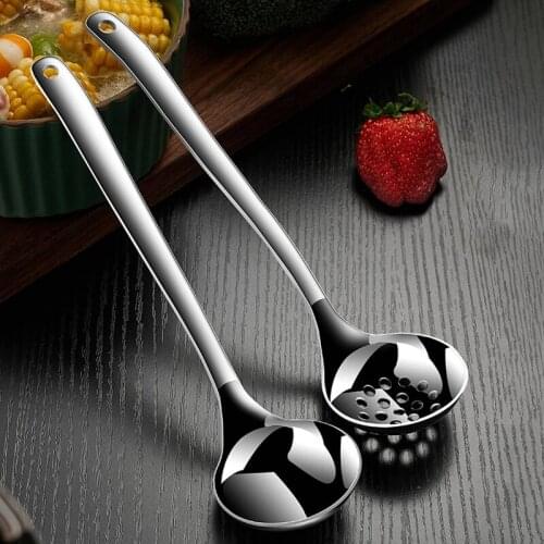 1pcs Thicken Big Soup Ladle Useful Kitchen Cooking Tool Utensil Tool Soup Spoon Dropship Stainless Steel Long Handle Ladle Spoon