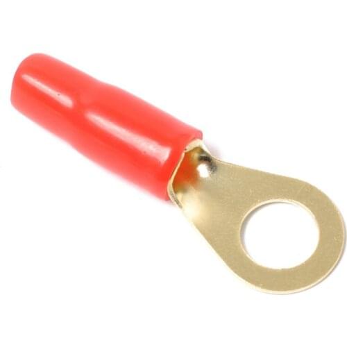 10Pcs 8 AWG Electrical Ring&Fork Terminal Wire Connector Gold-plated Brass