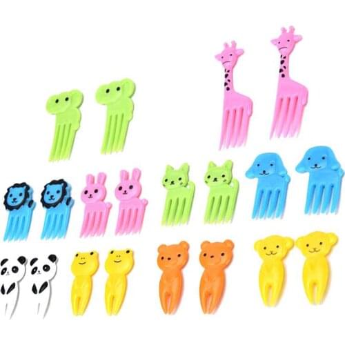 10pcs Animal Fruit Fork Mini Cartoon Children Snack Cake Dessert Food Fruit Pick Toothpick Lunches Decor Home Kitchen Fruit Tool