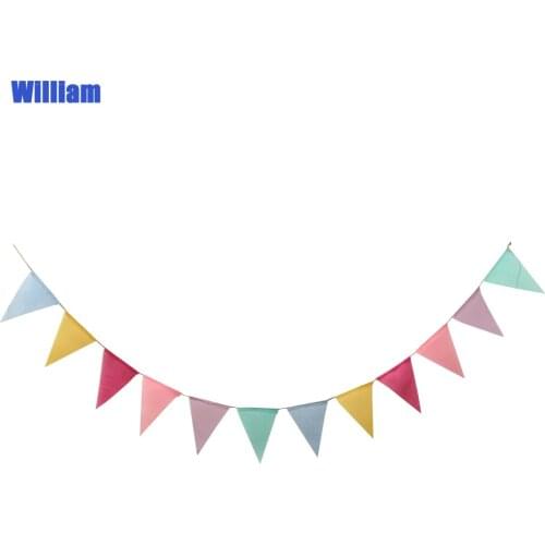 12 Flags 4M Colorful Garland Lace Color Tricorn Flag European Wedding Decoration Party Pull Wedding Birthday Party Decoration