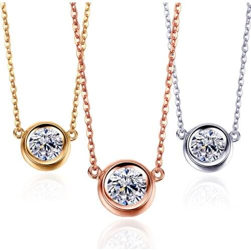 2.0 Carats 8MM Rhinestone Diamond Necklace For Woman White CZ AAAAA Fine Jewelry For Best Friend Gift