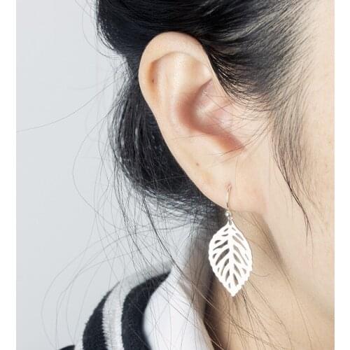 2017 Fashion Brincos Bohemian Long Earrings Unique Natural Real Leaf Big Earrings For Women Stainless Steel Fashion Jewelry Gift