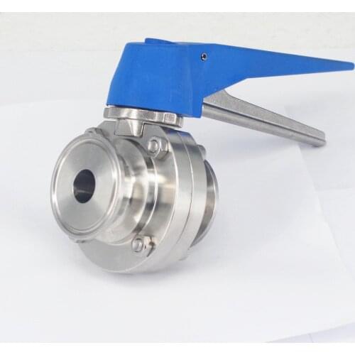 3/4" 19mm SS304 Stainless Steel Sanitary Tri Clover Clamp Butterfly Valve Brew beer