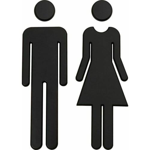 3D DIY Man & Woman Toilet Sticker WC Door Sign Decals Toilet Signs Restroom Washroom Signage Plaque Wall Sticker Decor Removable