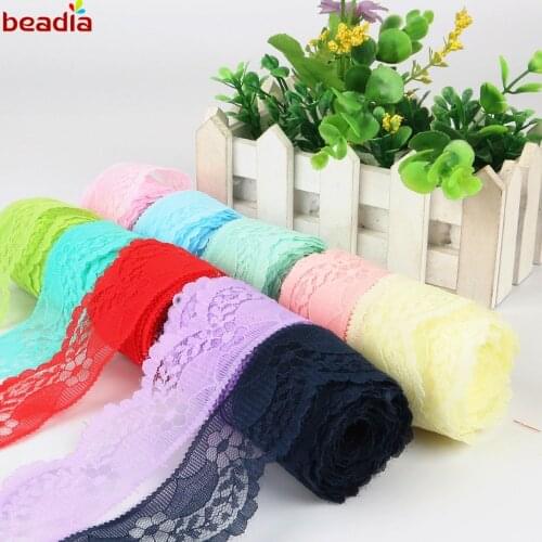 5 Yards/lot High Quality Beautiful Lace Ribbon Tape 40MM Lace Trim DIY Embroidered Cords For Sewing Decoration Jewelry Findings