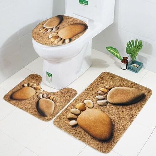 Pebble Big Foot Bathroom Mat Cover 3 Floor Mat Door Mat Carpet Shower Bathroom Mat Cover