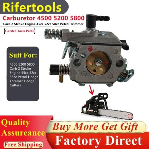 Wholesale New Chain Saw Carburetor 4500 5200 5800 Carb 2 Stroke Engine 45cc 52cc 58cc Petrol Hedge Trimmer Lawn-Mower Cutters