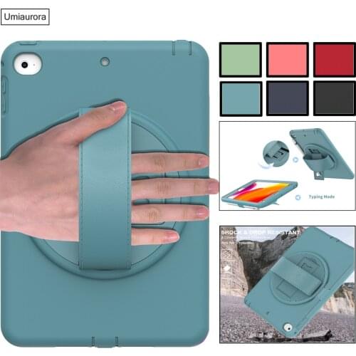 Heavy Duty Coque for iPad 10.2 2019 7th 8th Gen Case Armor 360 Rotation Hand Strap Cover for iPad 9.7 Mini 5 Air 2 3 4 10.9 2020