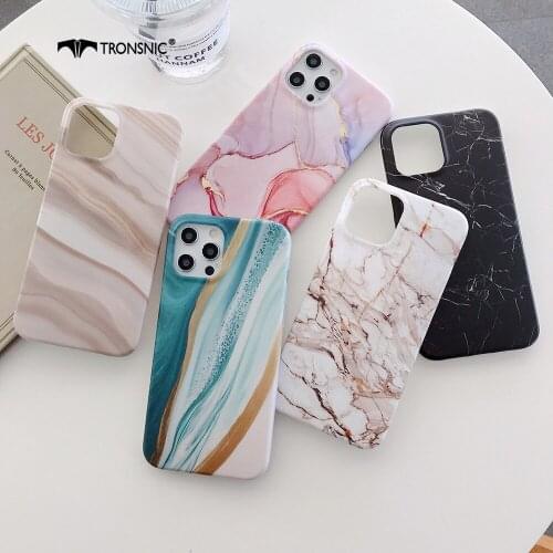 Marble Texture Phone Case for iPhone 12 11 Pro Max XR Xs Max Soft Matte Green Pink Luxury Case for iPhone 7 8 Plus Cover Fashion
