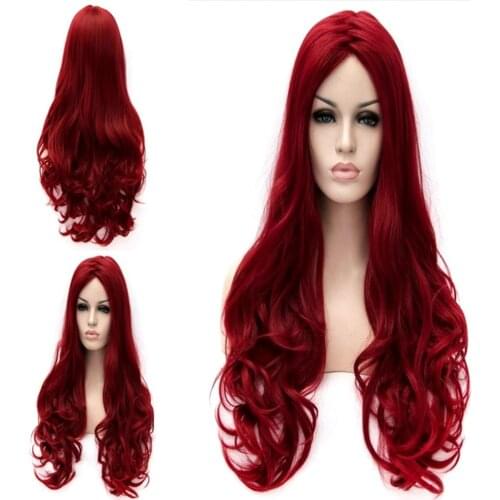 JOY&BEAUTY Long Synthetic Black Gloden Burg Honey Wavy Wig with Highlights Cosplay Wigs Women Heat Resistant Middle Part Wigs