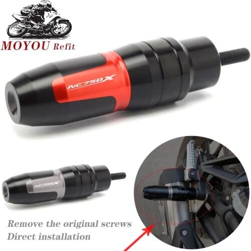 For NC750X NC 750X NC750 X Motorcycle CNC Accessoires Falling protection Exhaust Slider Crash pad slider with logo ”NC750X"