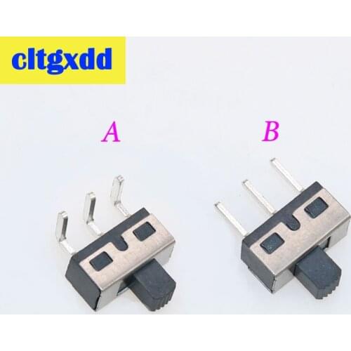 Cltgxdd 10PCS SS12D10 SS12D06 Toggle Slide Switch Button 3Pin Straight Feet Bent foot 1P2T Handle High 5mm Spacing Of 4.7mm