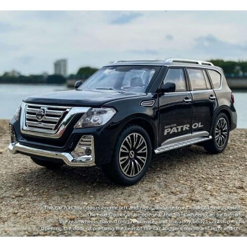 1/24 Simulation Steering Alloy Die - Cast Patrol SUV Wagon Model Toy Vehicle Collection Off Road Toys Car With Sound Light