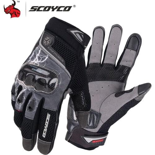 SCOYCO Motorcycle Gloves Touch Screen Non-slip And Drop-proof Carbon Fiber Protective Shell Touch Screen Summer Motorbike Gloves