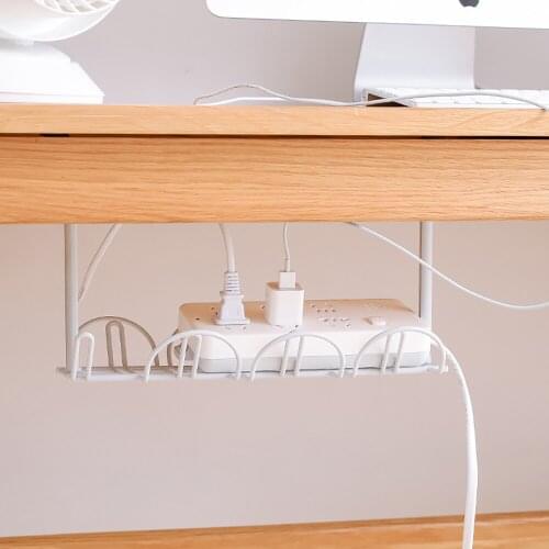 Hanging Wire Storage Rack Under Desk Cable Management Tray Wire Cord Power Strip Adapter Organizer Shelf Storage Basket Holder