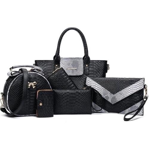 Wholesale 6PCS Bags For Women 2020 New Purses And Handbags Luxury Designer Fashion Shoulder Bag Set Luxury Handbag With Wallet