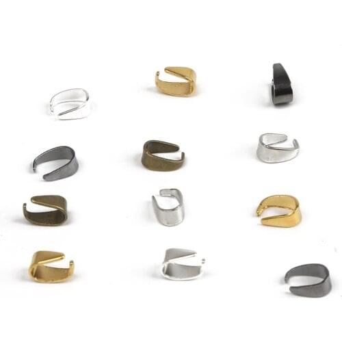 100pcs/pack Pendant Clip Clasp Pinch Clip Bail Pendant Connectors Bail Beads Jewelry Findings DIY Jewelry Accessories 5 Colors