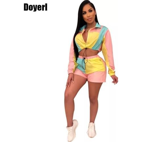 Casual Two Piece Set Tracksuit Women Summer 2 Piece Crop Top and Short Set Sweat Suits Sexy Club Outfits Sportwear Women Set