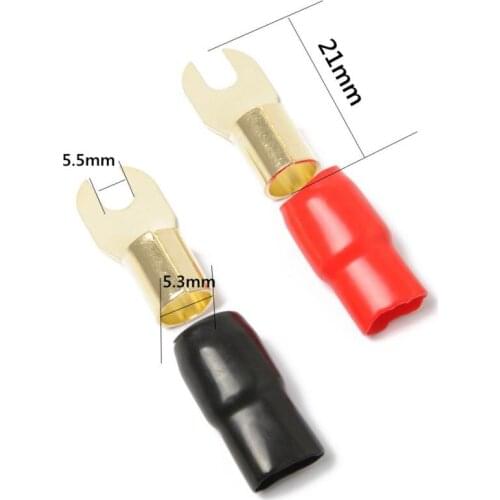 10 Pairs 8 AWG Car Audio Fork Terminal Wiring Connector Gold-plated Durable