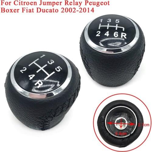 PU Leather Gear Shift Lever Knob For Citroen Jumper Relay / Peugeot Boxer / Fiat Ducato 2002-2014 Interior Parts Shifter Stick