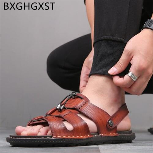 Gladiator Sandals for Men Shoes Summer Sandals Men Leather Beach Shoes 2020 Luxury Brand Designer Sandals for Men Casual Shoes